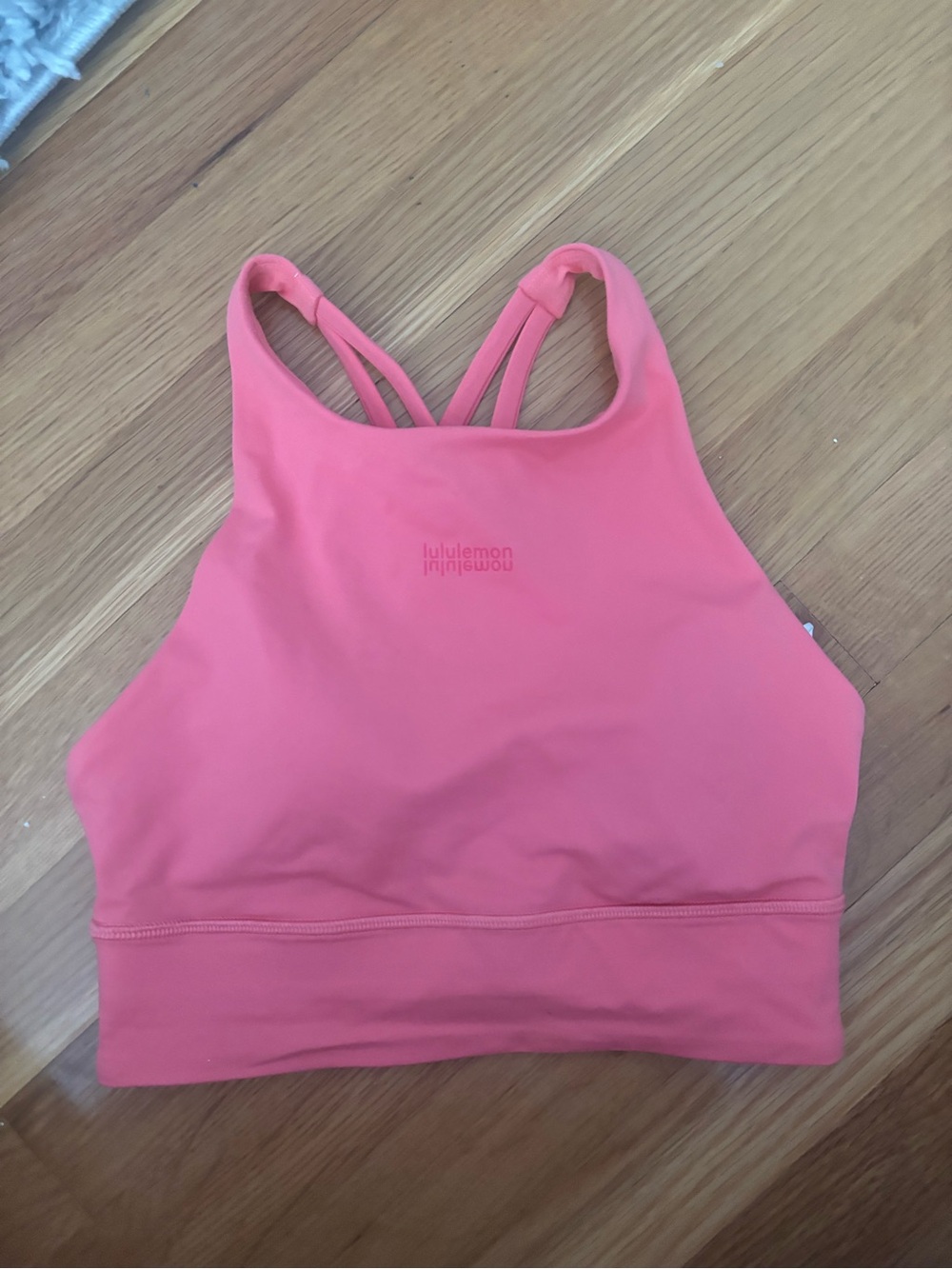 lululemon athletica High-Neck Sports bra in Coral Pink